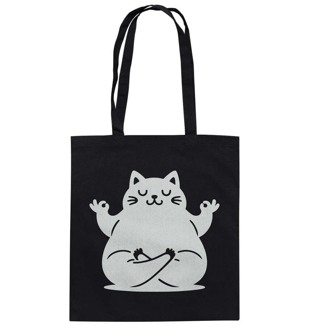Funny yoga Cat - personalisierbar - Baumwolltasche