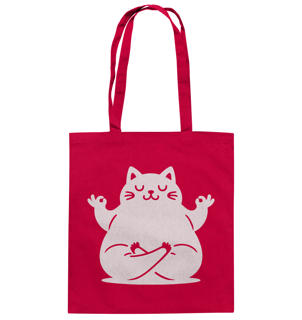 Lustige Yoga Katze - personalisierbar - Baumwolltasche