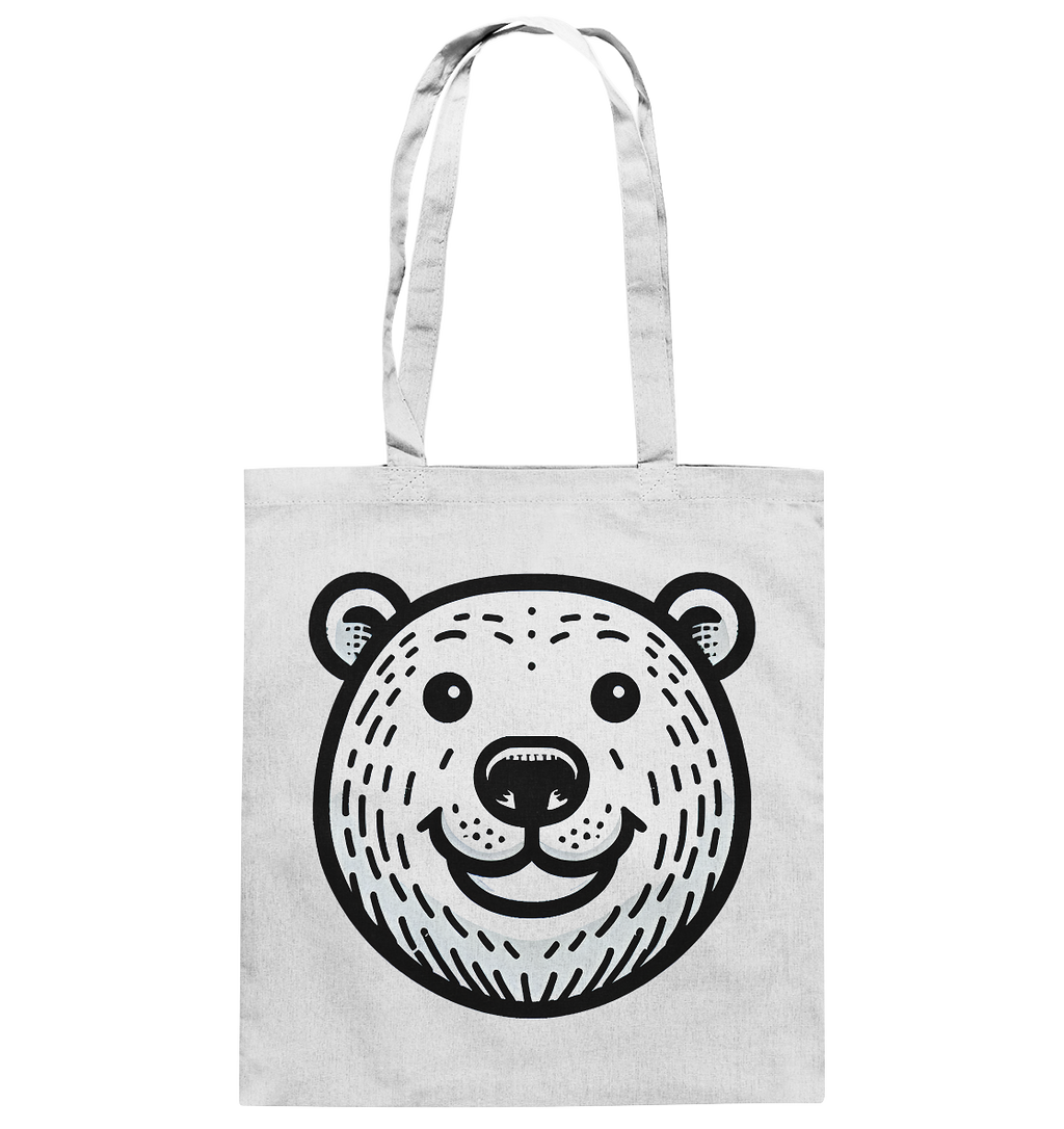 Lustiges Eisbär Gesicht   - personalisierbar  - Baumwolltasche