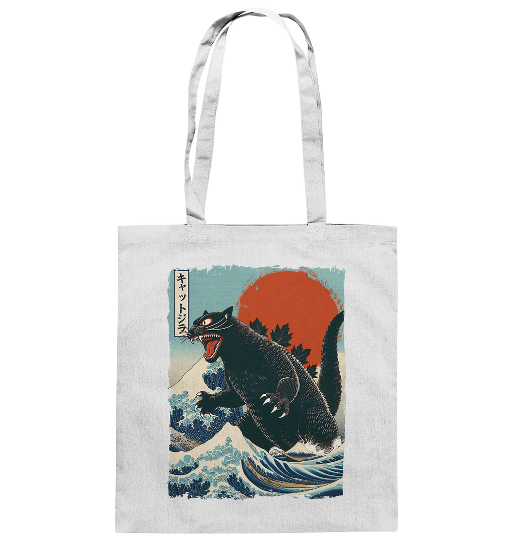 Cat - Zilla , Comic Style - Baumwolltasche