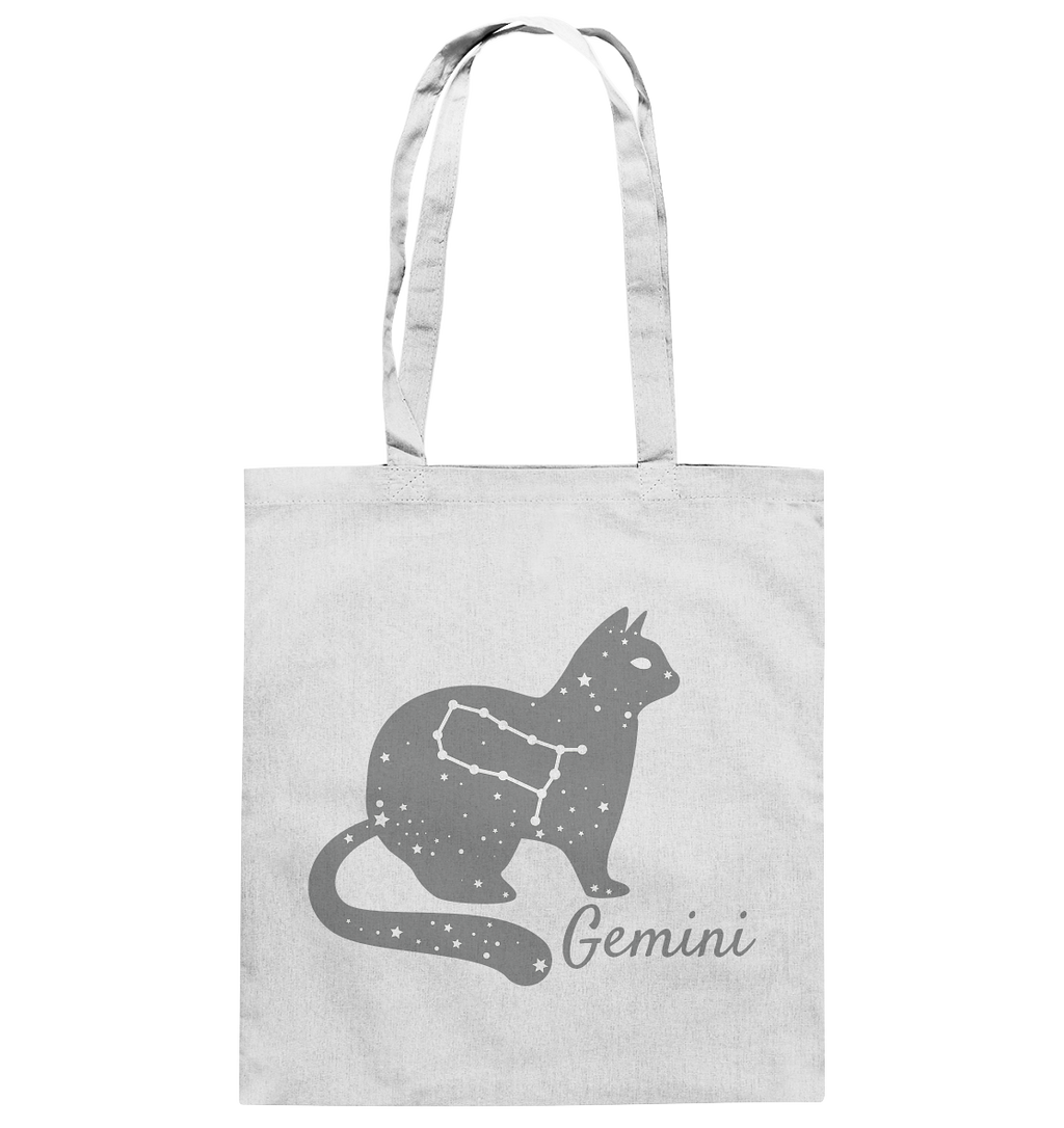 Sternzeichen Katze Zwilling - personalisierbar - Baumwolltasche