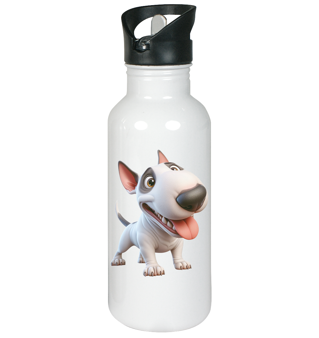 Bullterrier Cartoon personalisierbar - Edelstahl-Trinkflasche