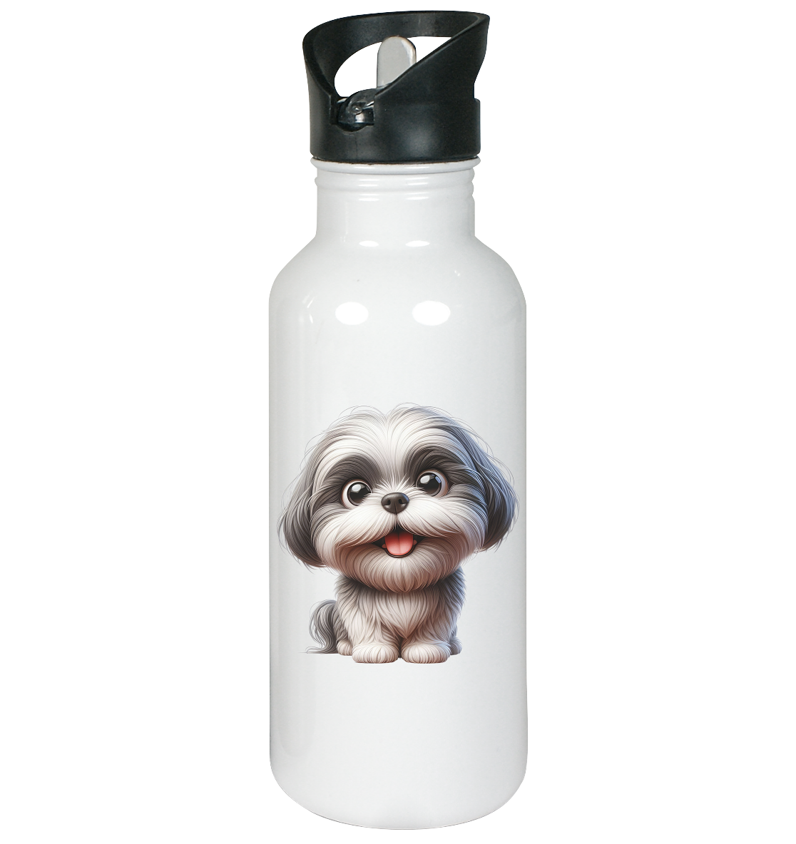 Shih Tzu Cartoon Dog - personalisierbar - Edelstahl-Trinkflasche