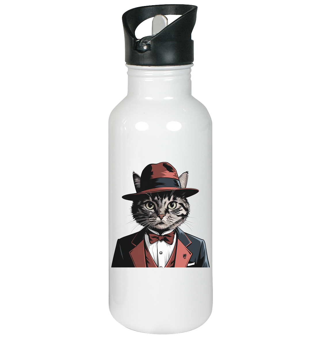 Godfather Catmother Katze Mafia - personalisierbar  - Edelstahl-Trinkflasche