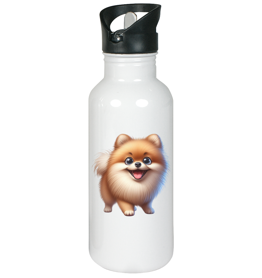 Pomeranien Cartoon - personalisierbar - Edelstahl-Trinkflasche