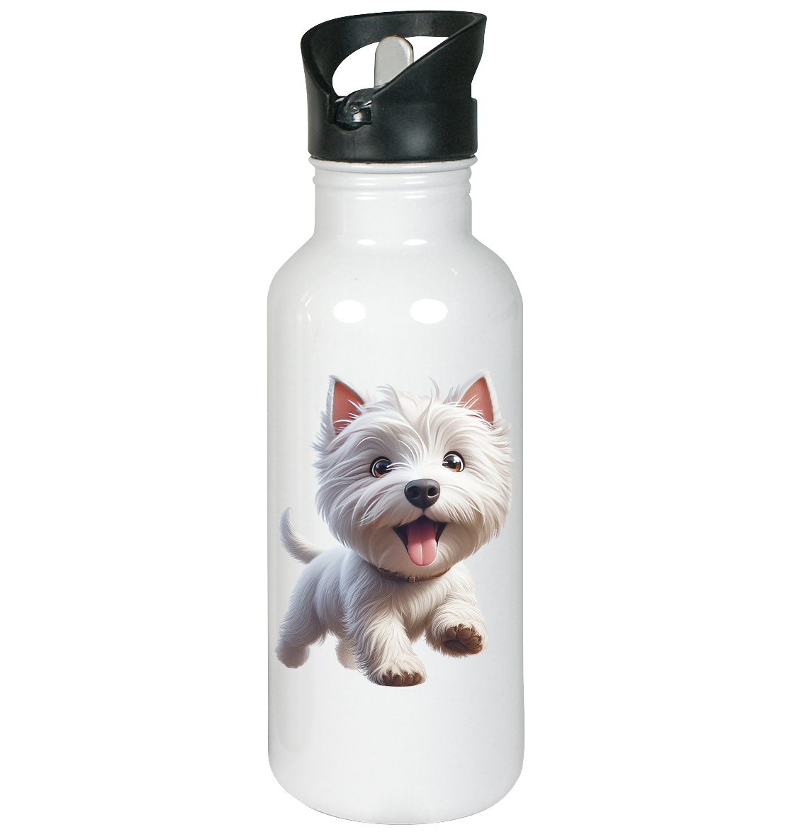 West Highland Terrier Catoon - personalisierbar - Edelstahl-Trinkflasche