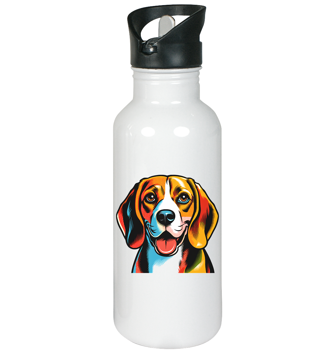 Beagle Pop Art - Personalisierbar - Edelstahl-Trinkflasche