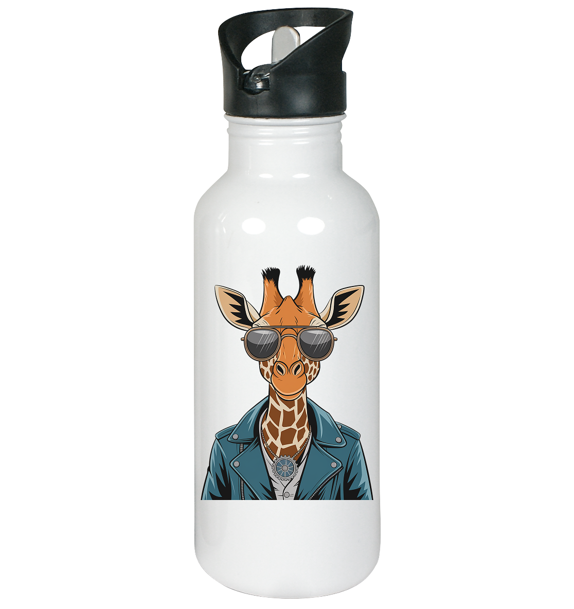 Giraffe Steampunk - Edelstahl-Trinkflasche