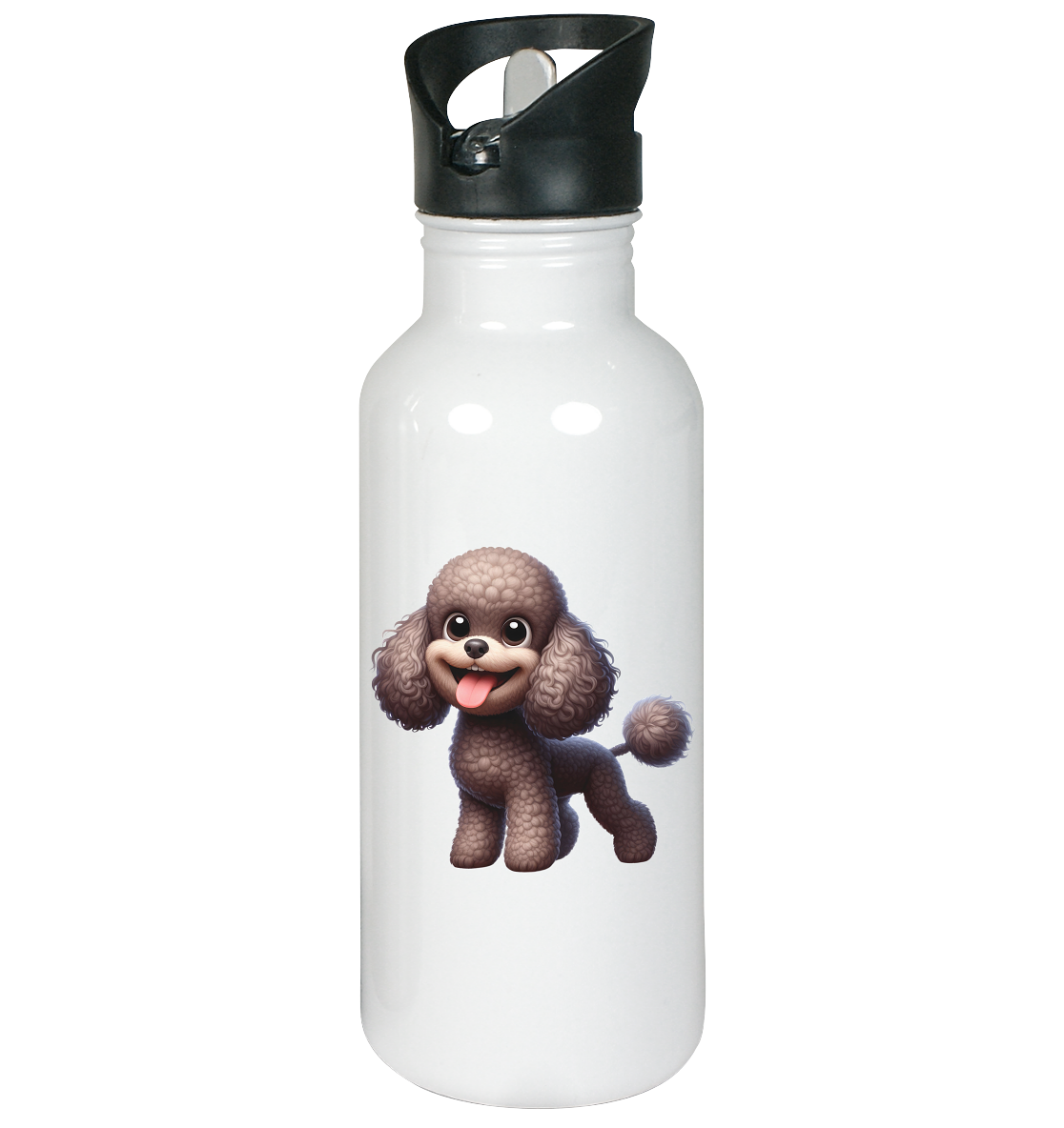 Pudel Comic - personalisierbar - Edelstahl-Trinkflasche