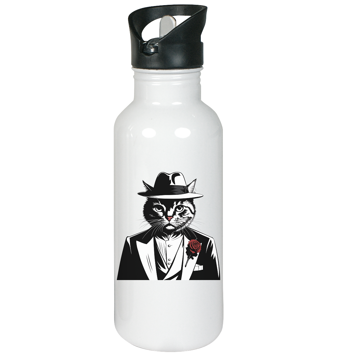 Catfather Katze Mafia - personalisierbar - Edelstahl-Trinkflasche