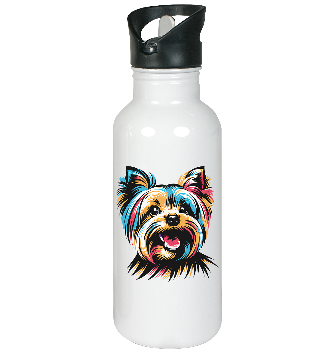 Yorkshire Terrier Pop Art - personalisierbar - Edelstahl-Trinkflasche