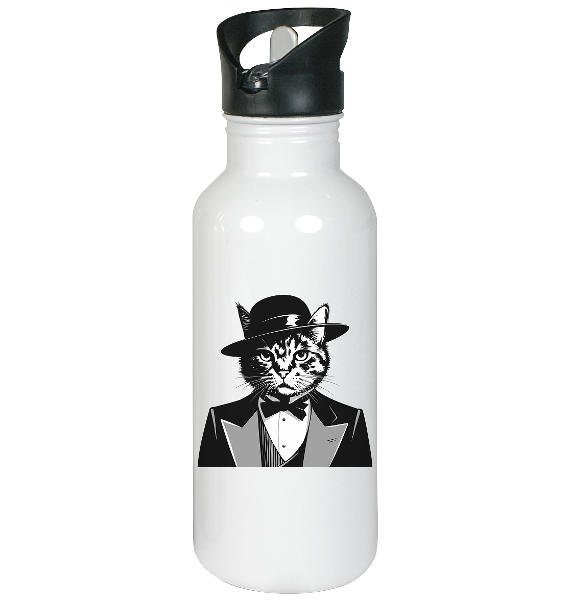 Godfather Katze Mafia - personalisierbar  - Edelstahl-Trinkflasche
