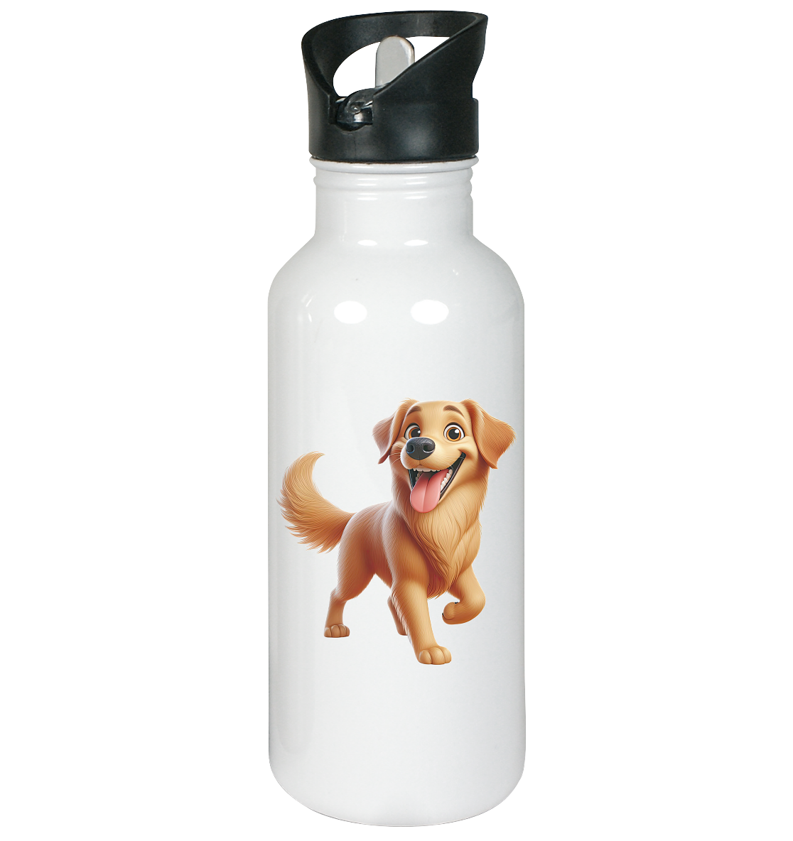 Golden Retriever Comic - personalisierbar - Edelstahl-Trinkflasche