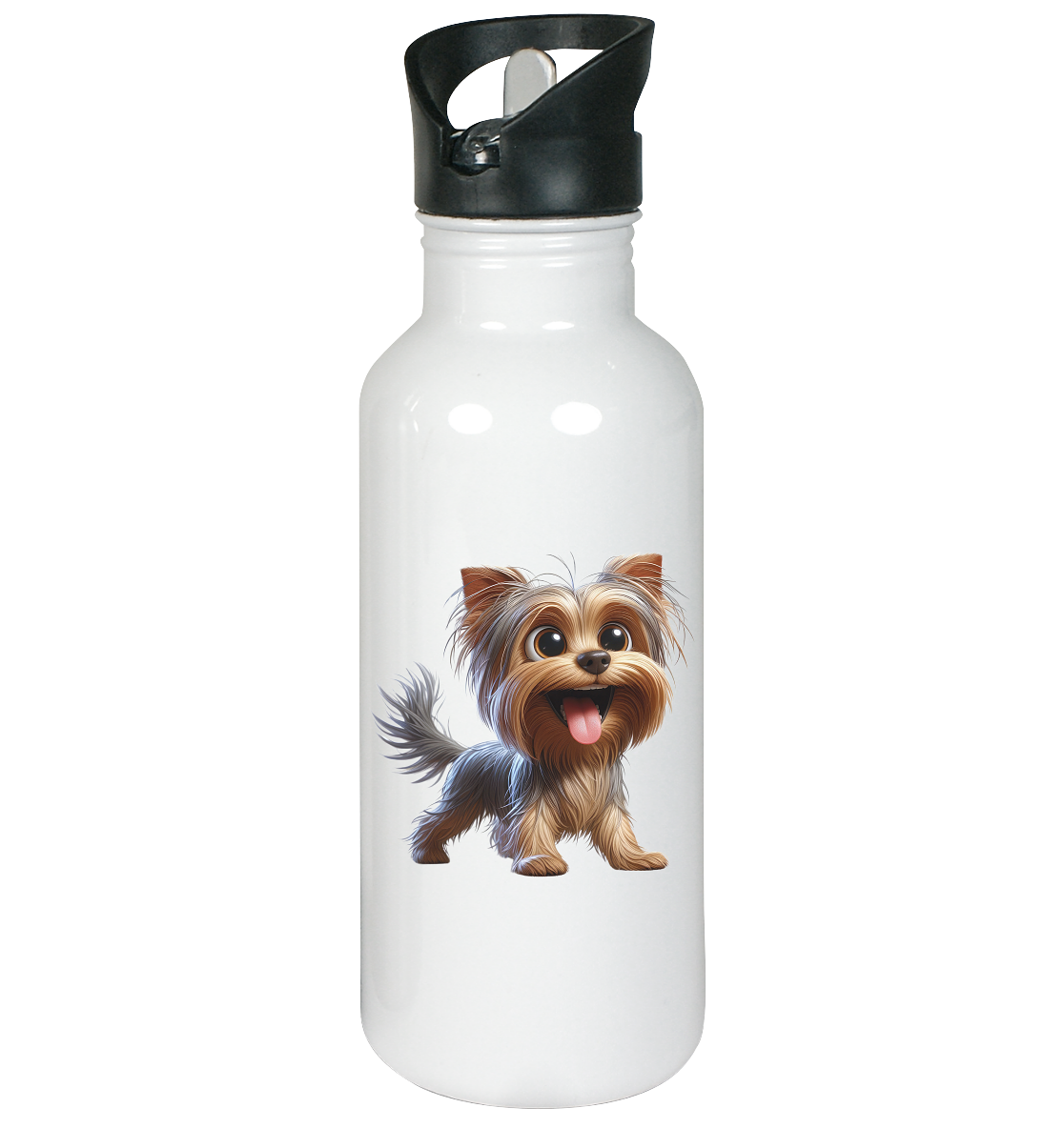 Yorkshire Terrier Cartoon - personalisierbar - Edelstahl-Trinkflasche