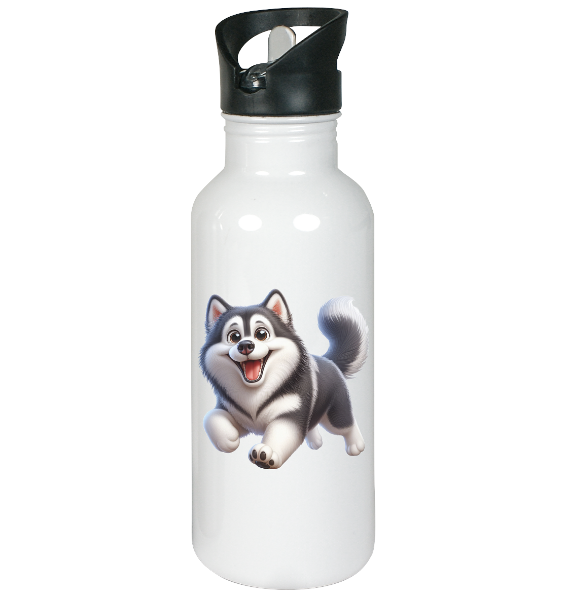Husky Comic - personalisierbar - Edelstahl-Trinkflasche