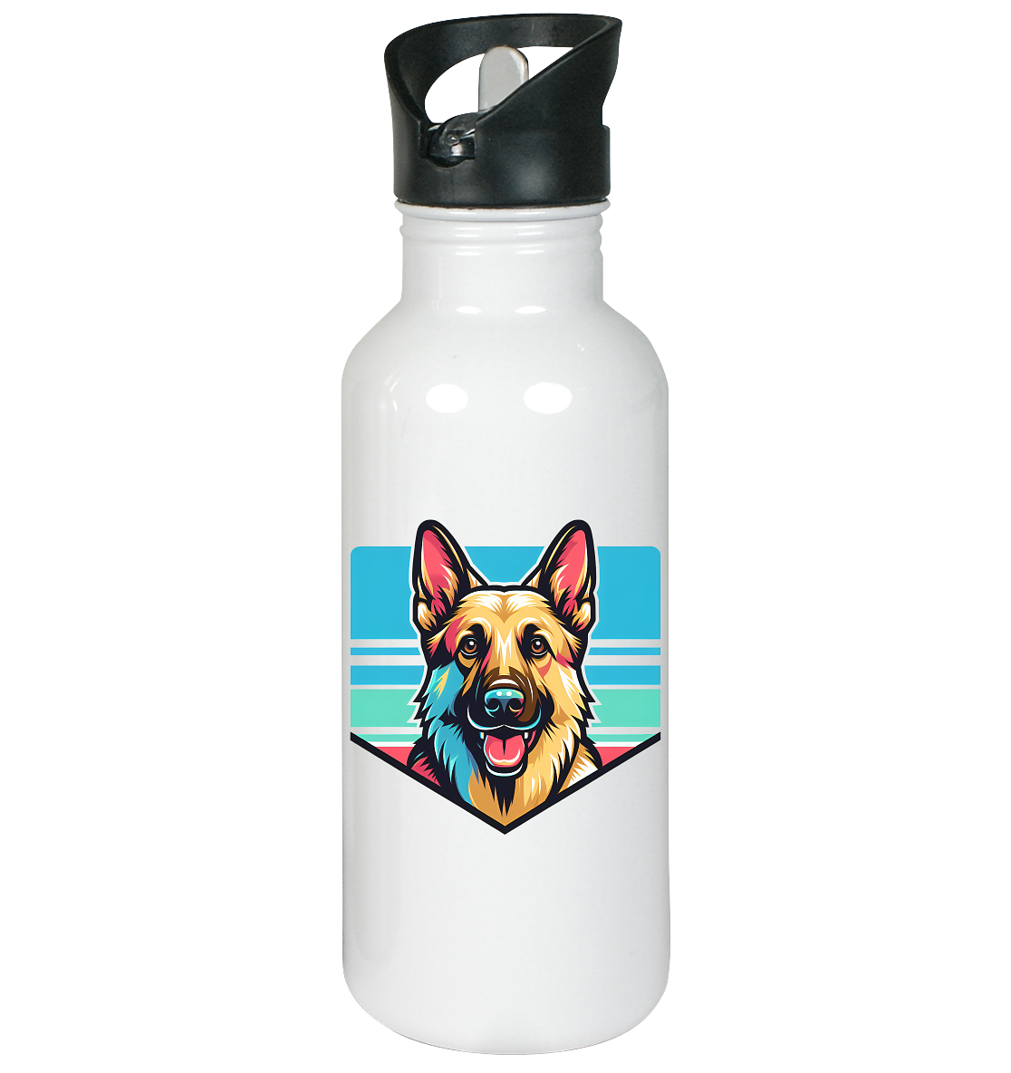 Schäferhund Pop Art - personalisierbar - Edelstahl-Trinkflasche