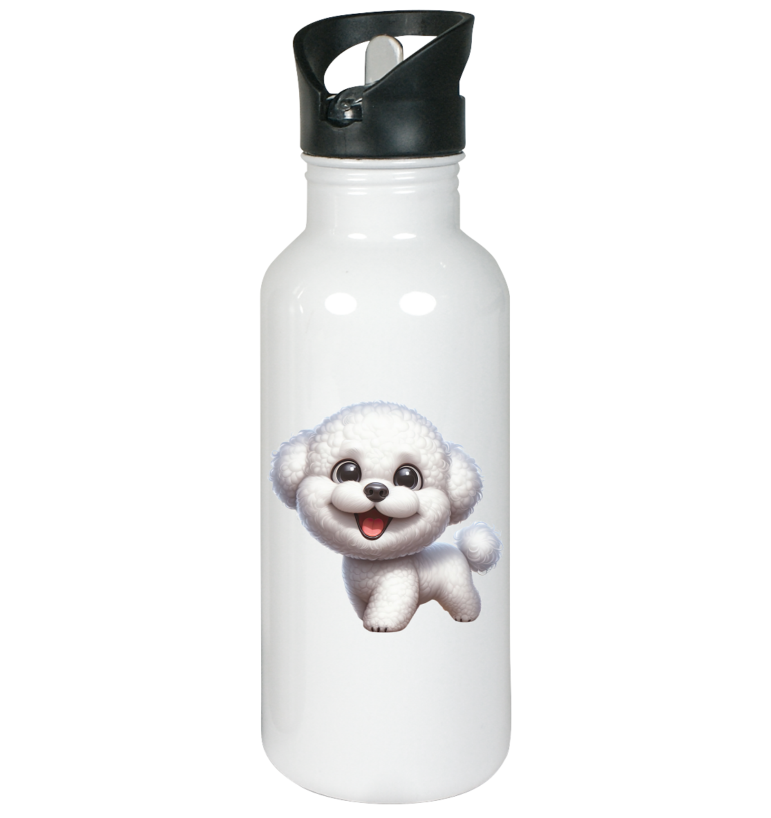 Bichon Frisé Cartoon personalisierbar - Edelstahl-Trinkflasche