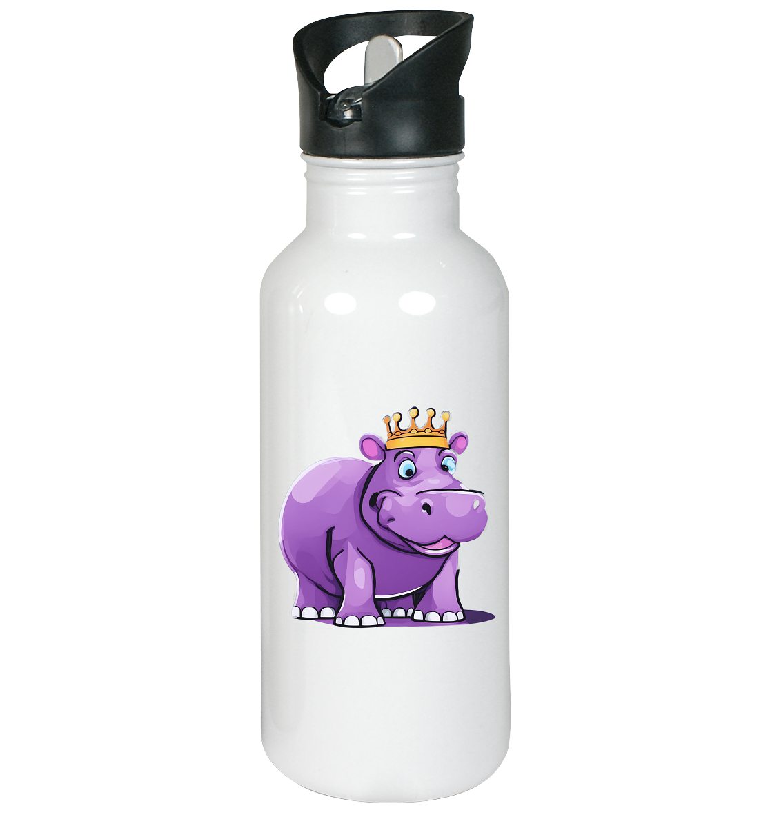 Hippo Queen Cute - personalisierbar - Edelstahl-Trinkflasche