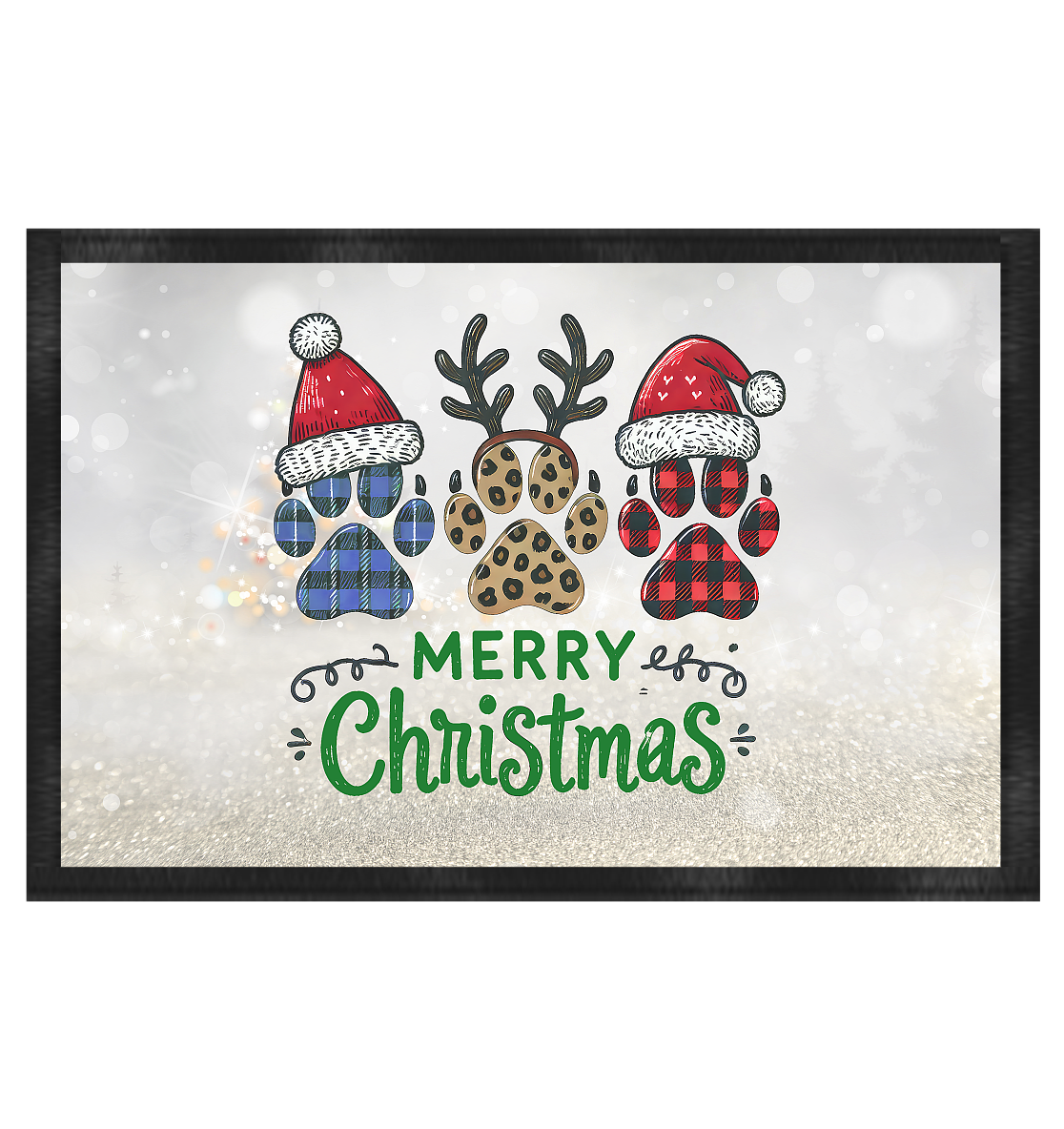 Fussmatte Weihnachten Hunde Katzen Pfoten - Fußmatte 60x40cm