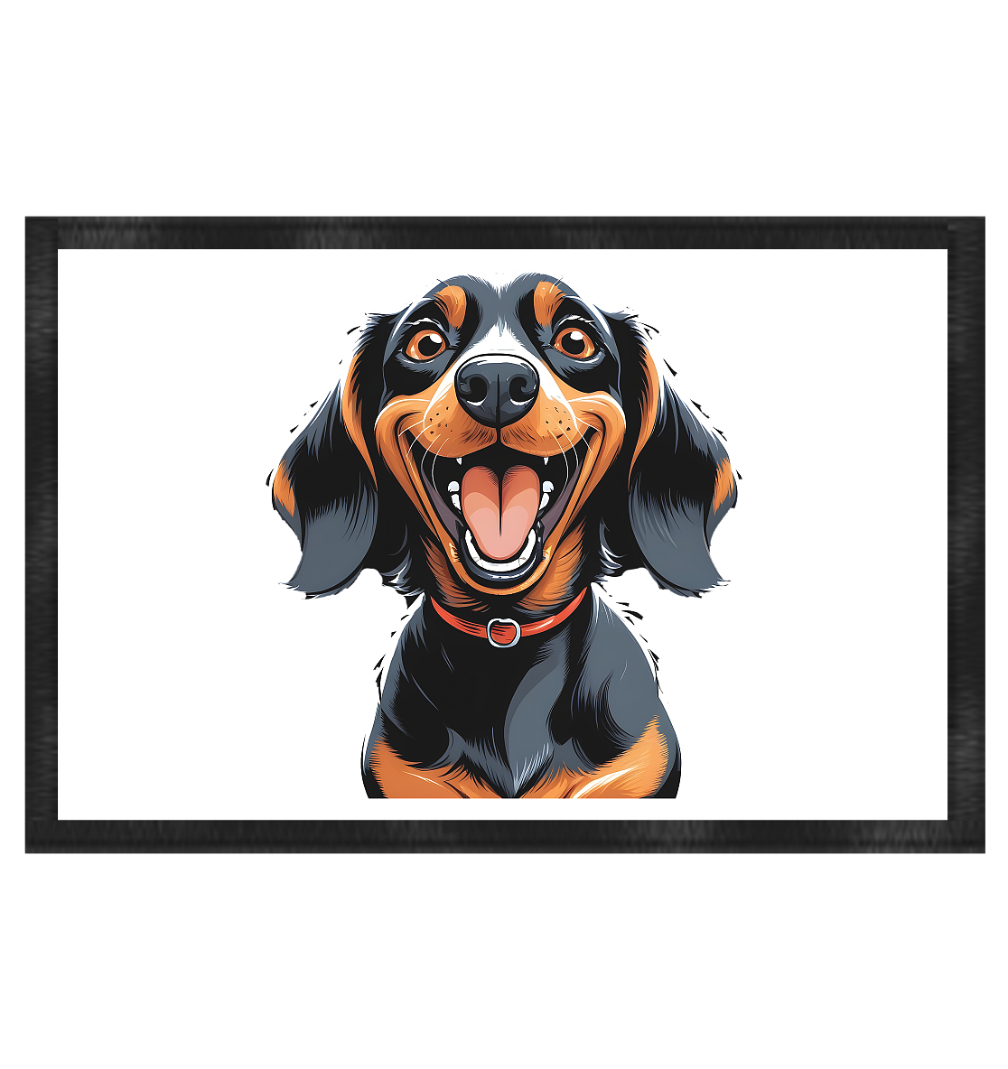 Happy Dackel Cartoon - Fußmatte 60x40cm