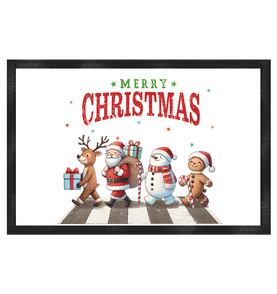 Merry Christmas Zebrastreifen - Fußmatte 60x40cm