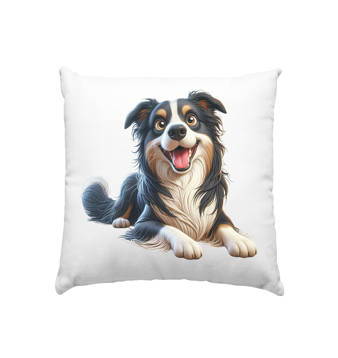 Border Collie Cartoon - personalisierbar - Kissen 40x40cm