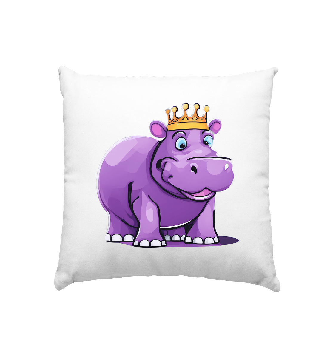 Hippo Queen Cute - personalisierbar - Kissen 40x40cm