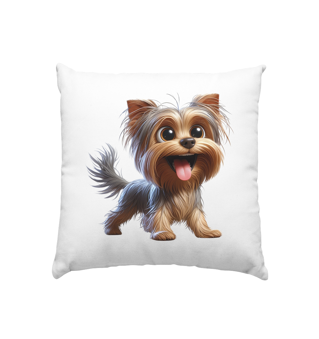 Yorkshire Terrier Cartoon - personalisierbar - Kissen 40x40cm