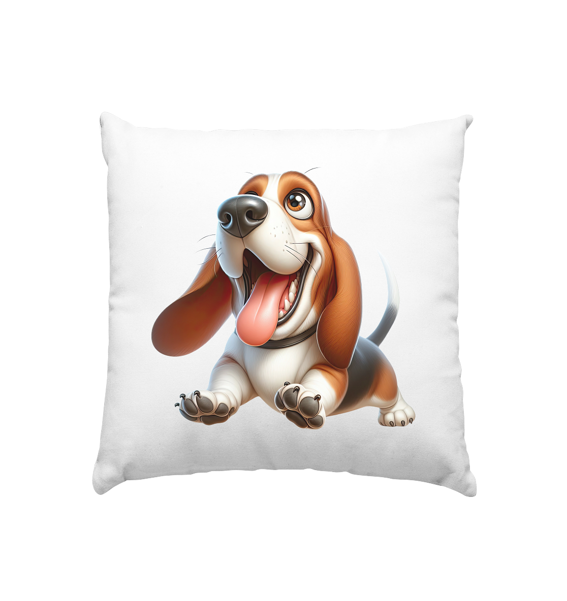 Basset Hound Cartoon personalisierbar - Kissen 40x40cm