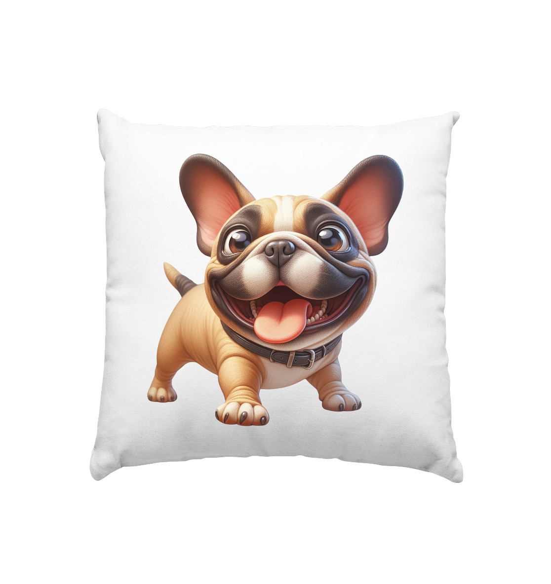 Französische Bulldogge Cartoon personalisierbar - Kissen 40x40cm