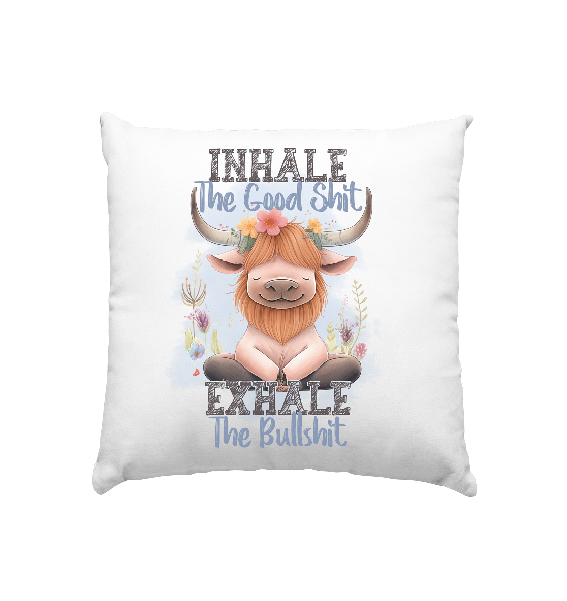 Yoga Highland Kuh - Kissen 40x40cm