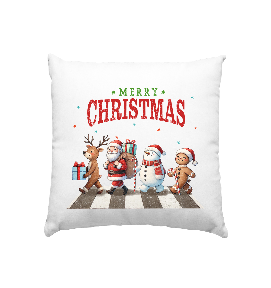 Merry Christmas Zebrastreifen - Kissen 40x40cm
