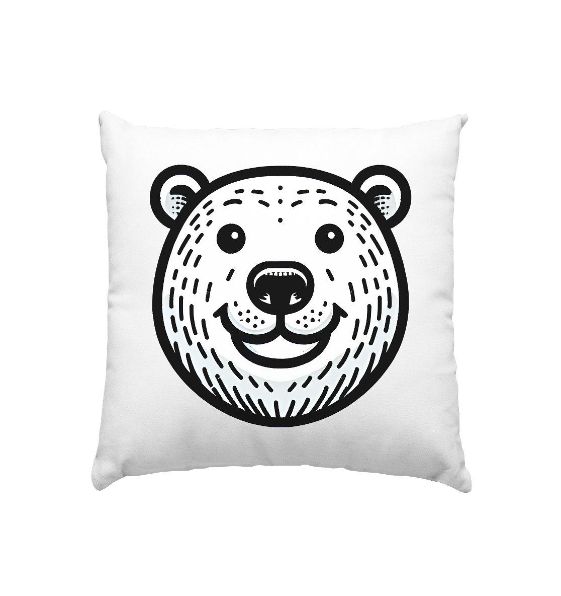 Lustiges Eisbär Gesicht   - personalisierbar  - Kissen 40x40cm