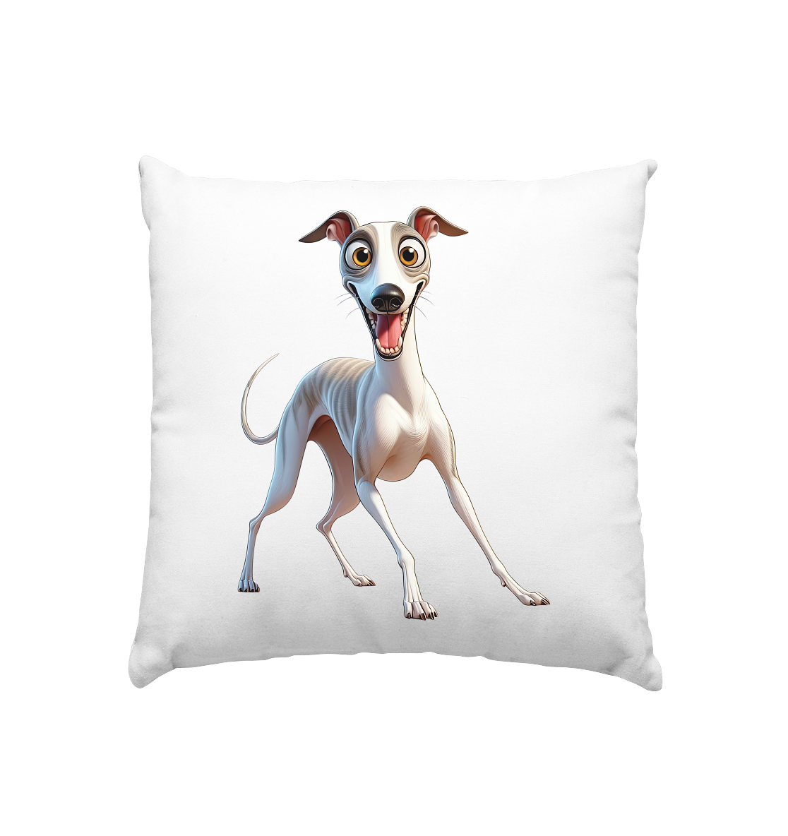 Whippet Cartoon personalisierbar - Kissen 40x40cm