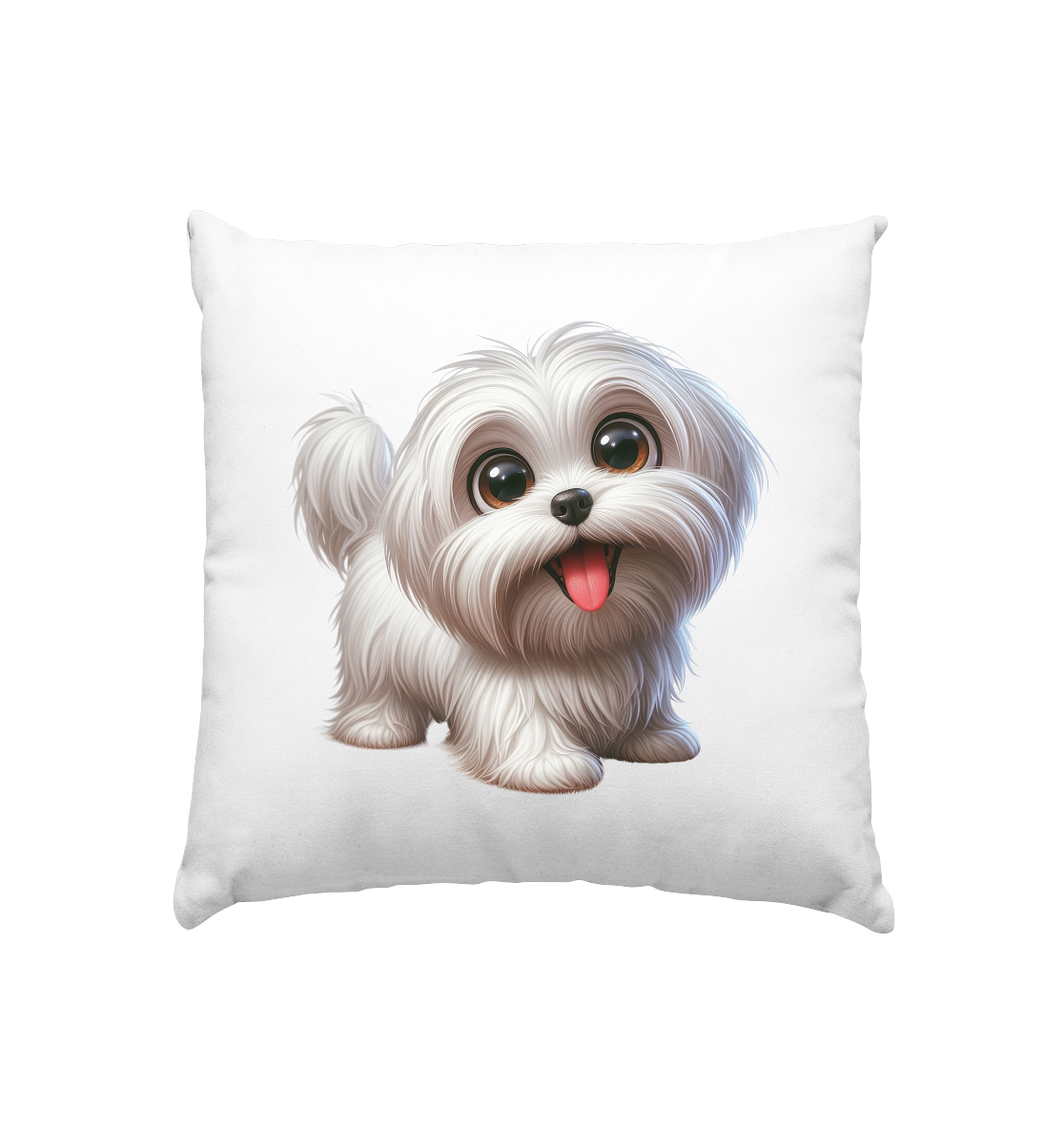 Malteser Hund Cartoon - personalisierbar - Kissen 40x40cm