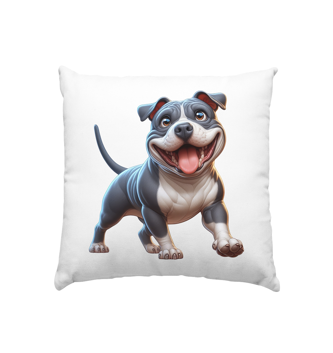Pittbull Cartoon Hund personalisierbar - Kissen 40x40cm