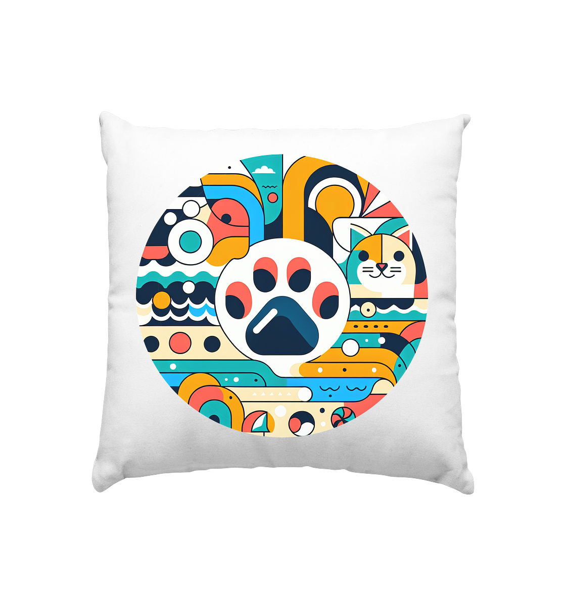 Pfote modern Art mit Katze - Kissen 40x40cm