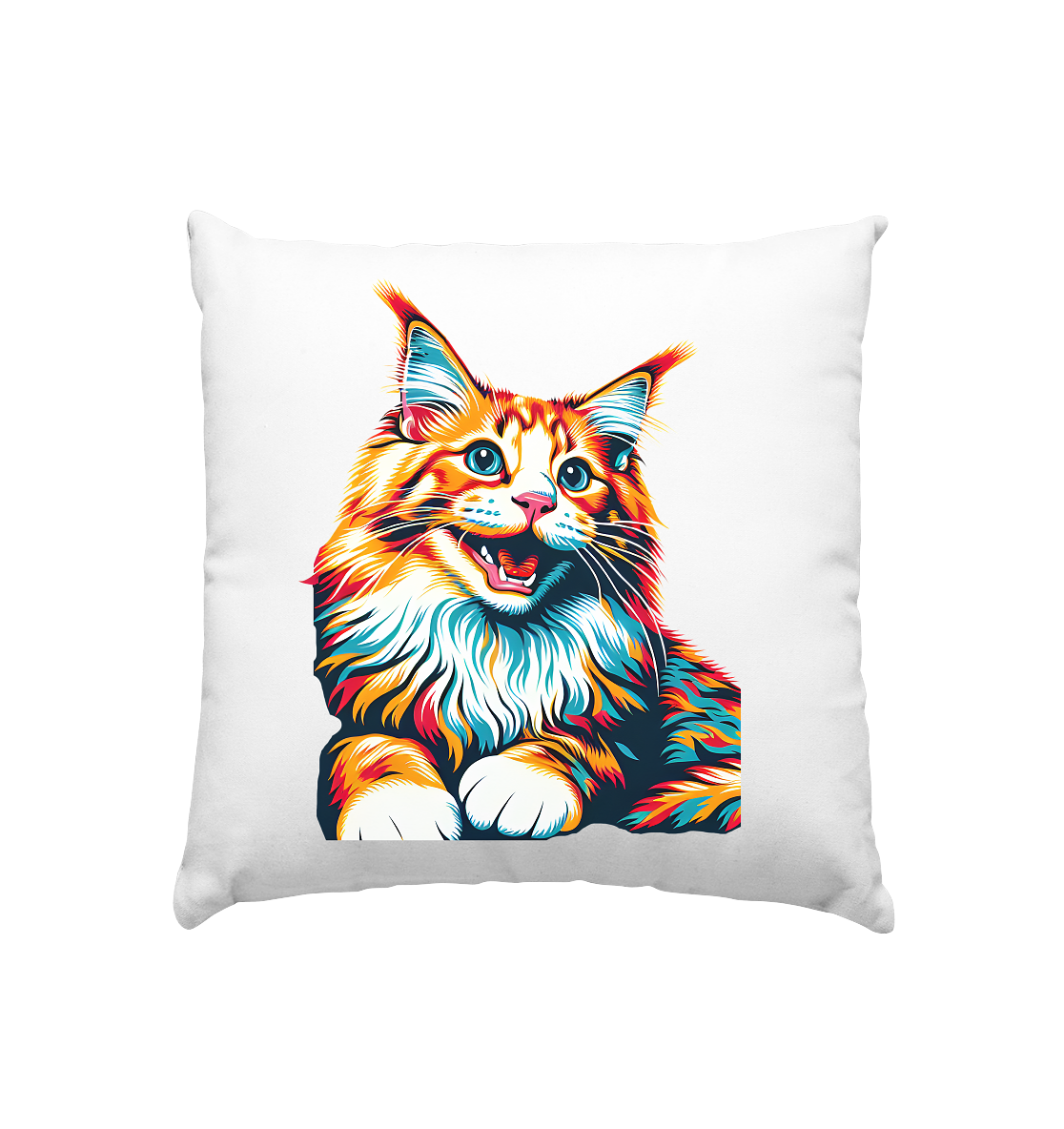 Maine Coon Katze Pop Art - personalisierbar - Kissen 40x40cm