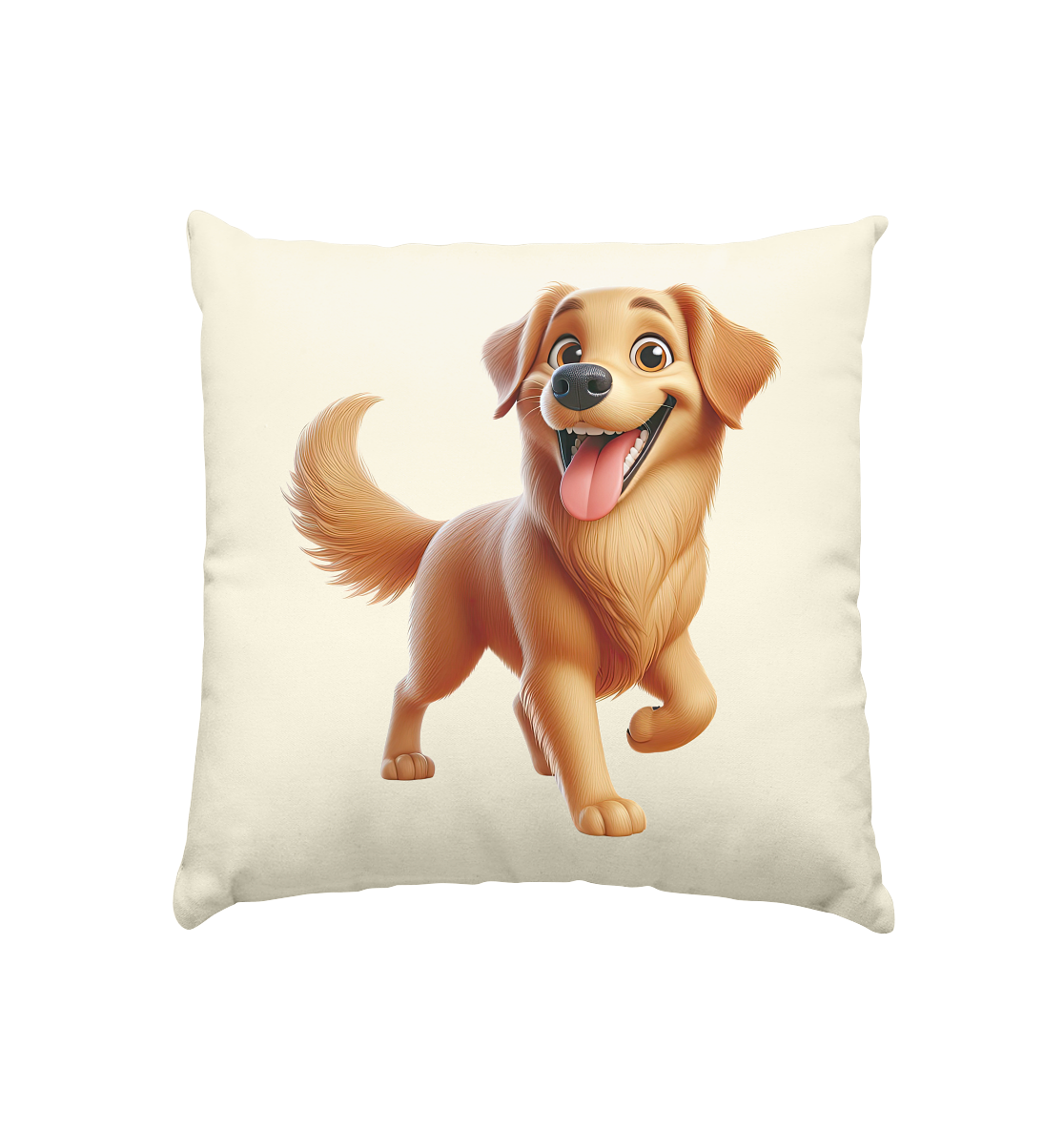 Golden Retriever Comic - personalisierbar - Kissen natur 40x40cm