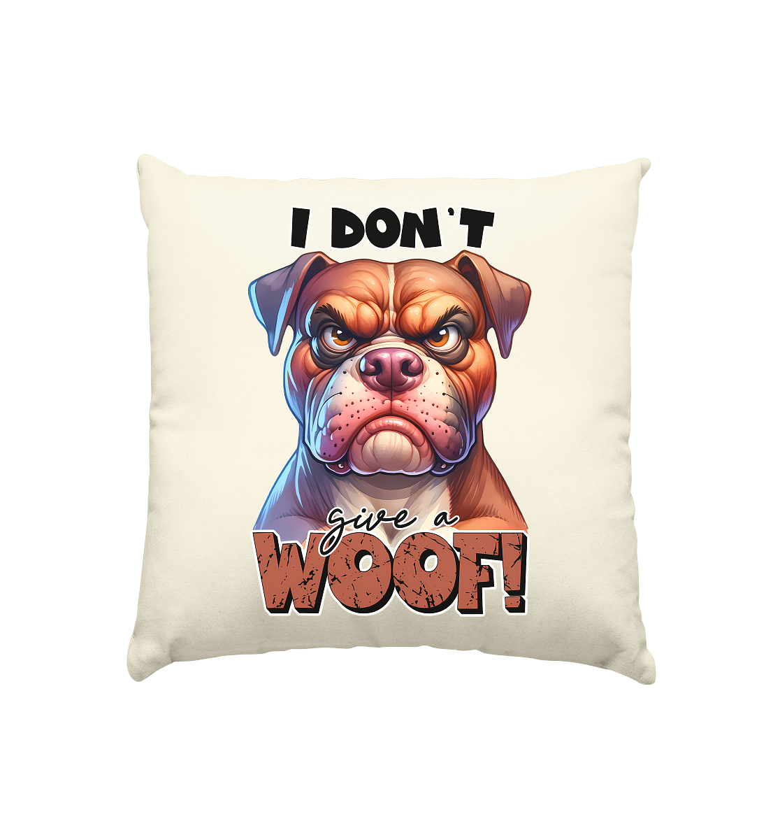 I don't give a woof - Fun Hunde Cartoon - Kissen natur 40x40cm