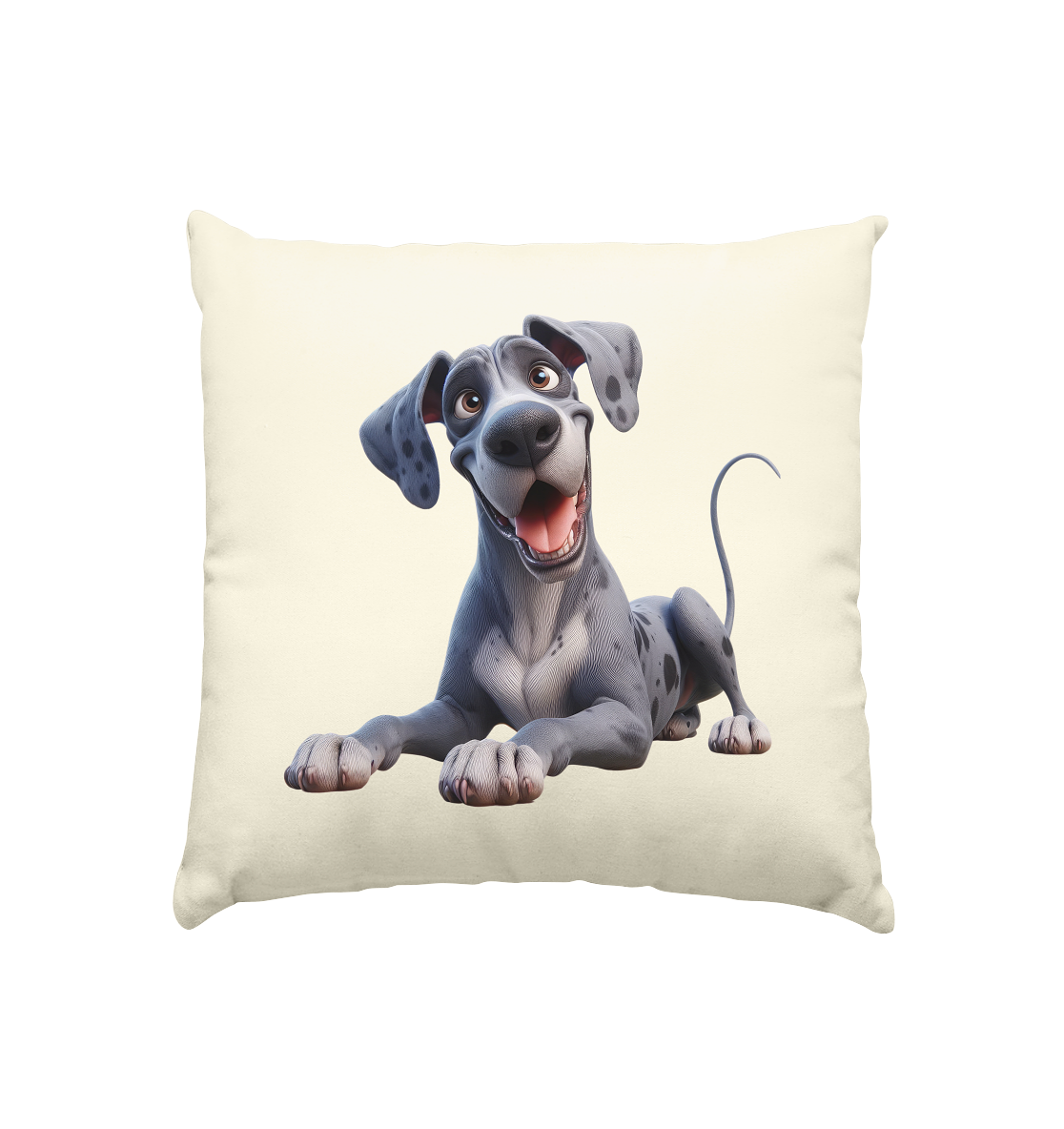 Dänische Dogge - personalisierbar - Kissen natur 40x40cm