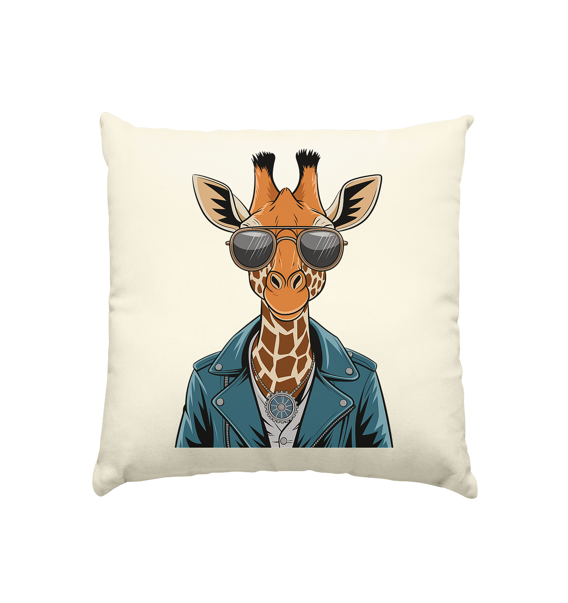Giraffe Steampunk - Kissen natur 40x40cm