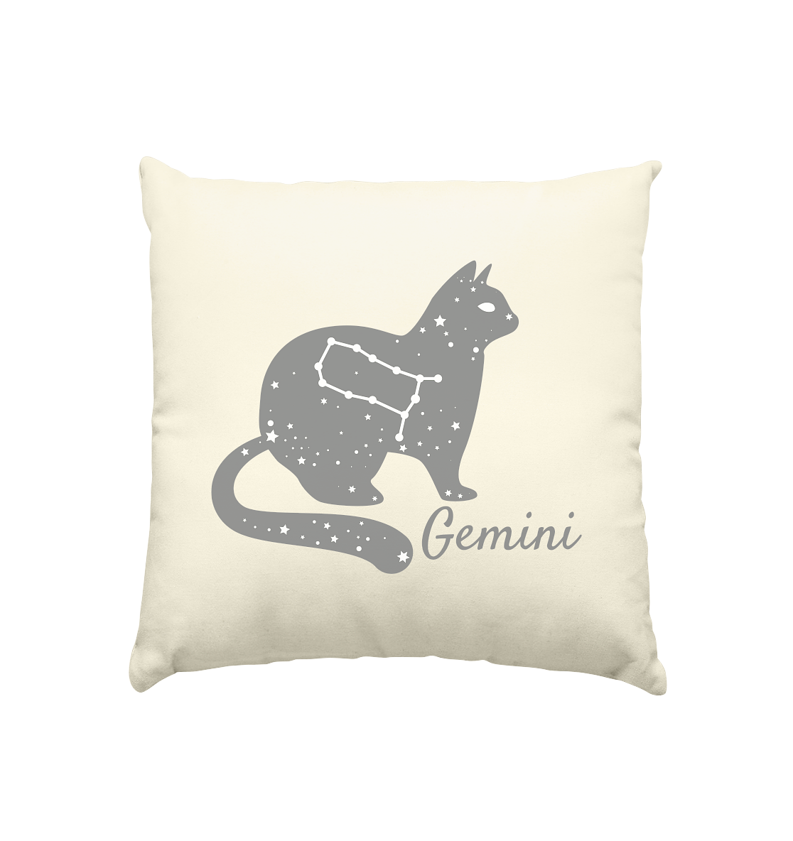 Sternzeichen Katze Zwilling - personalisierbar - Kissen natur 40x40cm