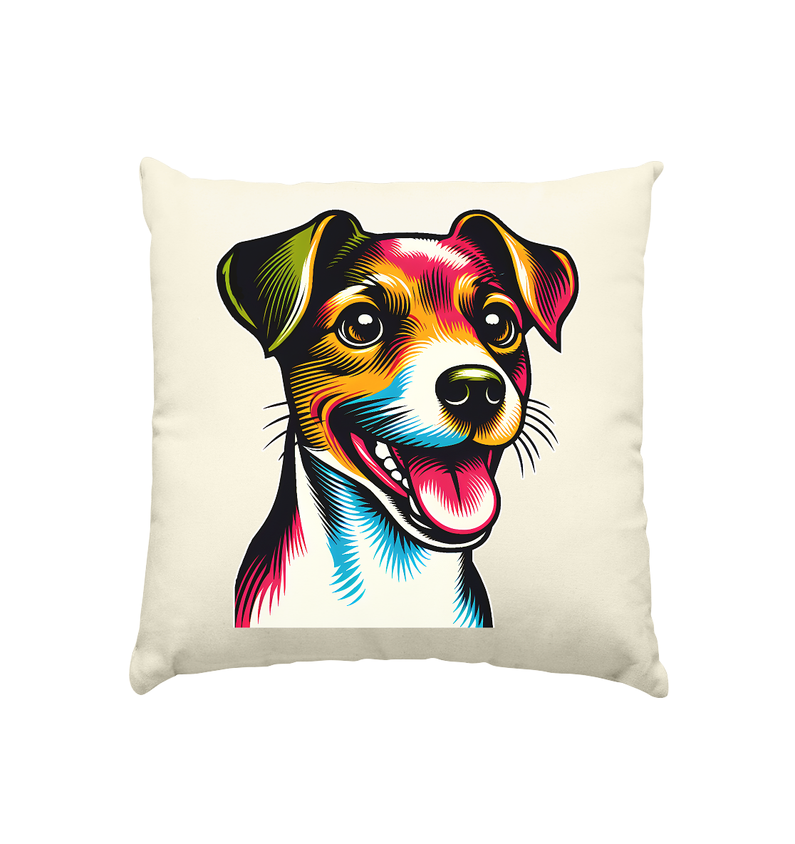 Jack Russell Terrier Pop Art - Kissen natur 40x40cm