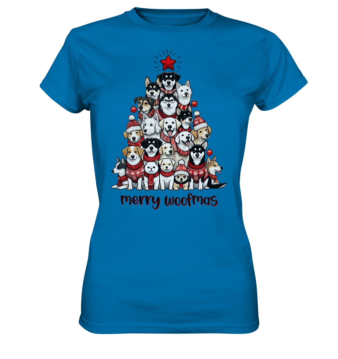 Weihnachten Christmas Hunde Baum Merry Woofmas - Ladies Premium Shirt