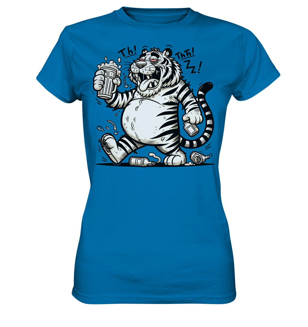 Drinkender Tiger Cartoon - Ladies Premium Shirt