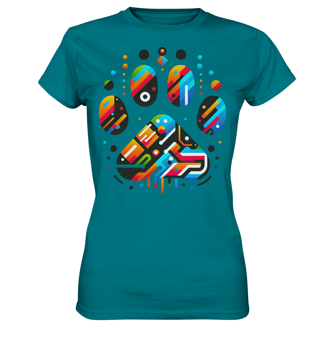 Y2K Technisch Design Pfote  - Ladies Premium Shirt