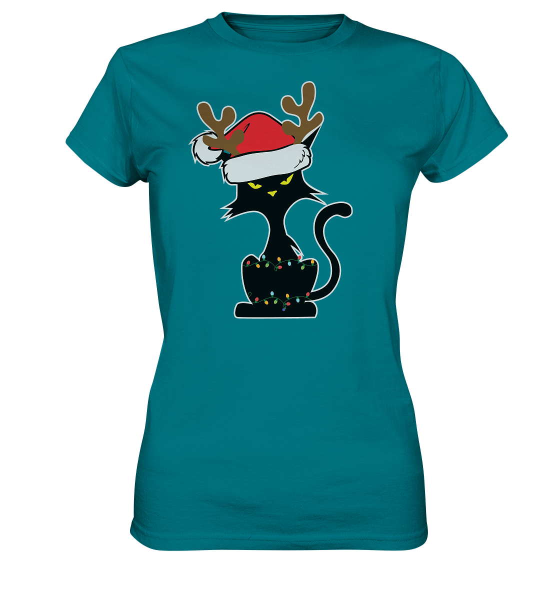 Grumpy Weihnachts Katze Cartoon - Ladies Premium Shirt
