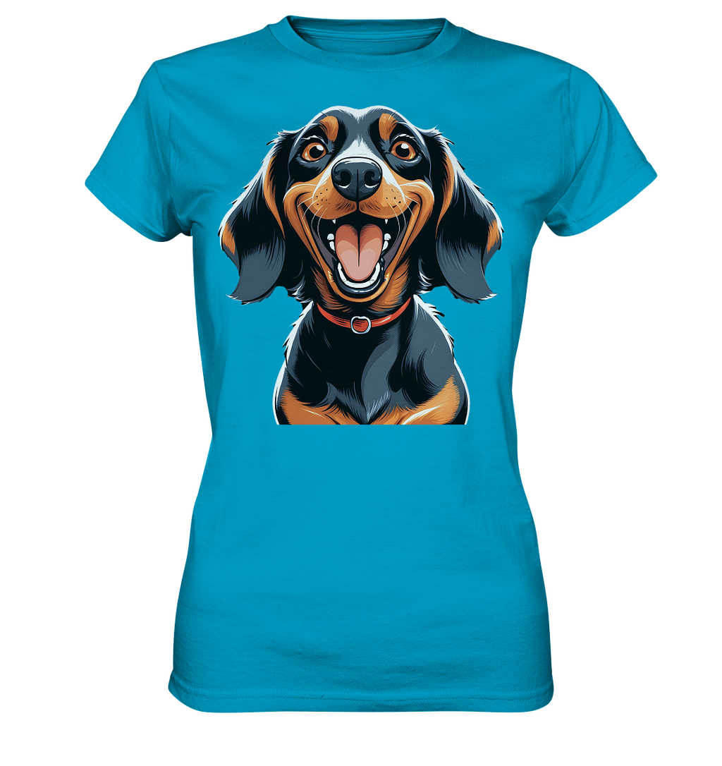 Happy Dackel Cartoon - Ladies Premium Shirt