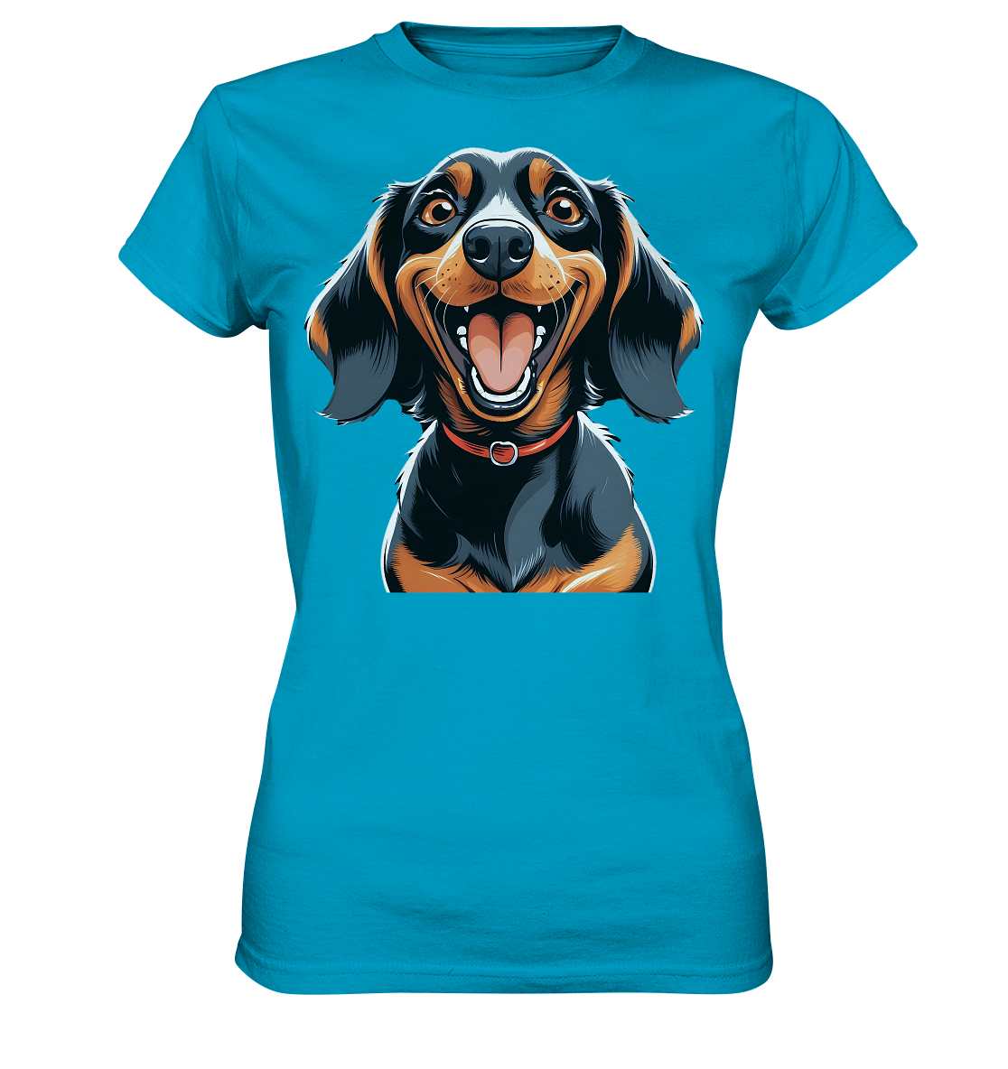 Happy Dackel Cartoon - Ladies Premium Shirt